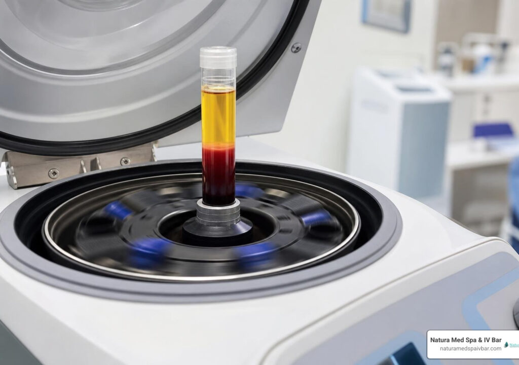 Centrifuge processing autologous blood