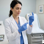 licensed aesthetic injector preparing cosmetic treatment in clinic