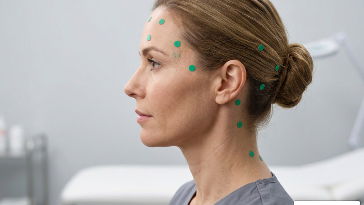 Anatomical head and neck injection sites for migraine protocol